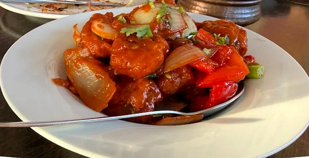 Chilli chicken served at Mother India Kitchen, Alberton